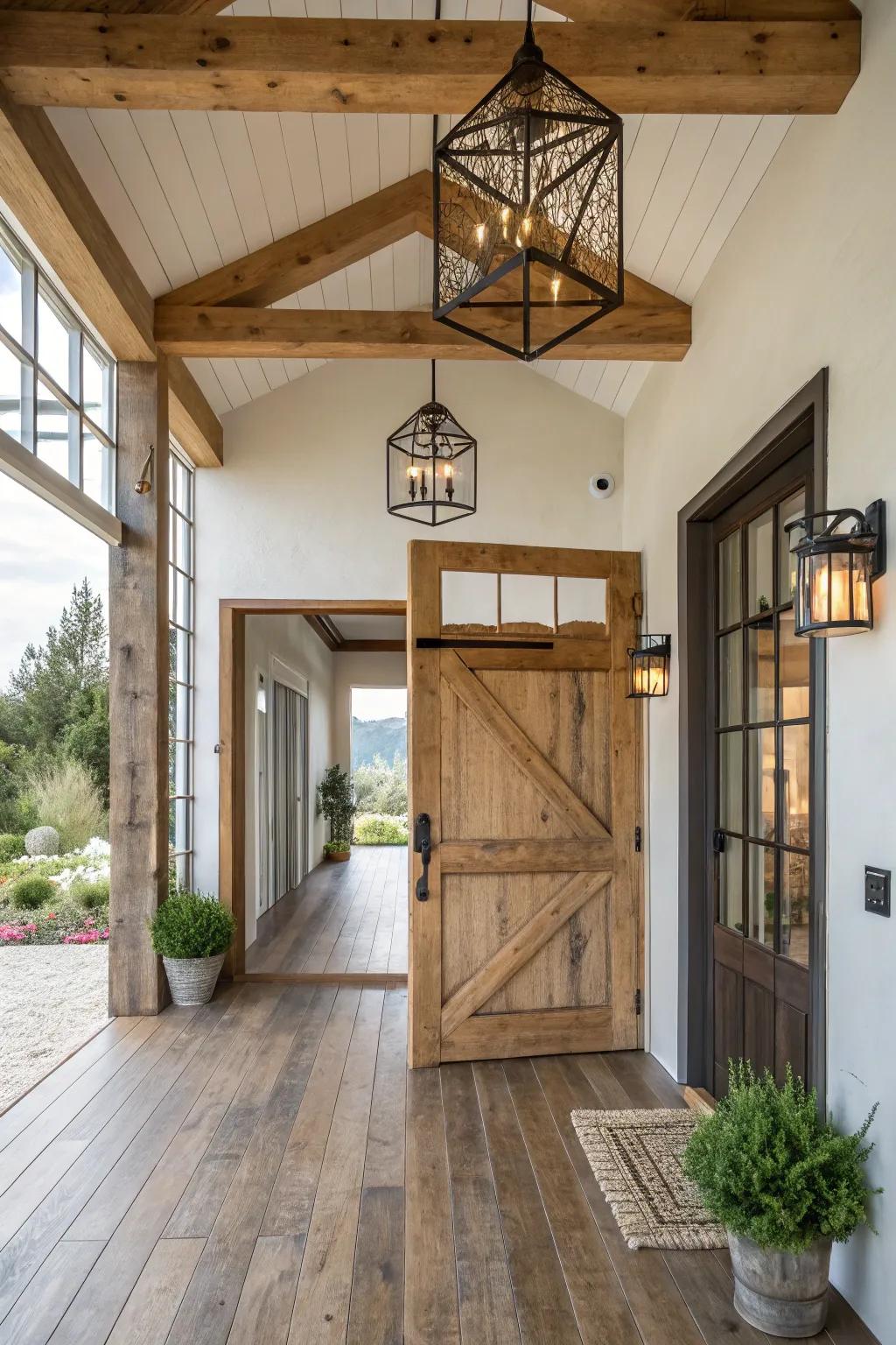 Exposed ceiling lights offer an airy, modern feel.