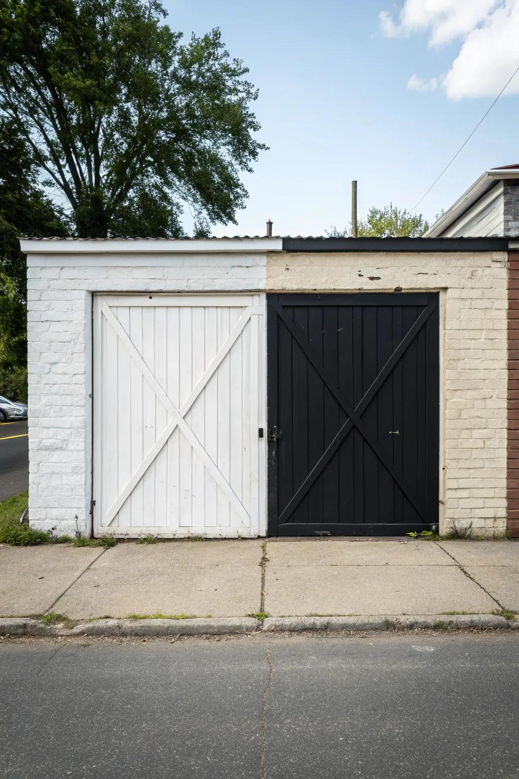 Dual-tone designs add depth and dimension to garage doors.