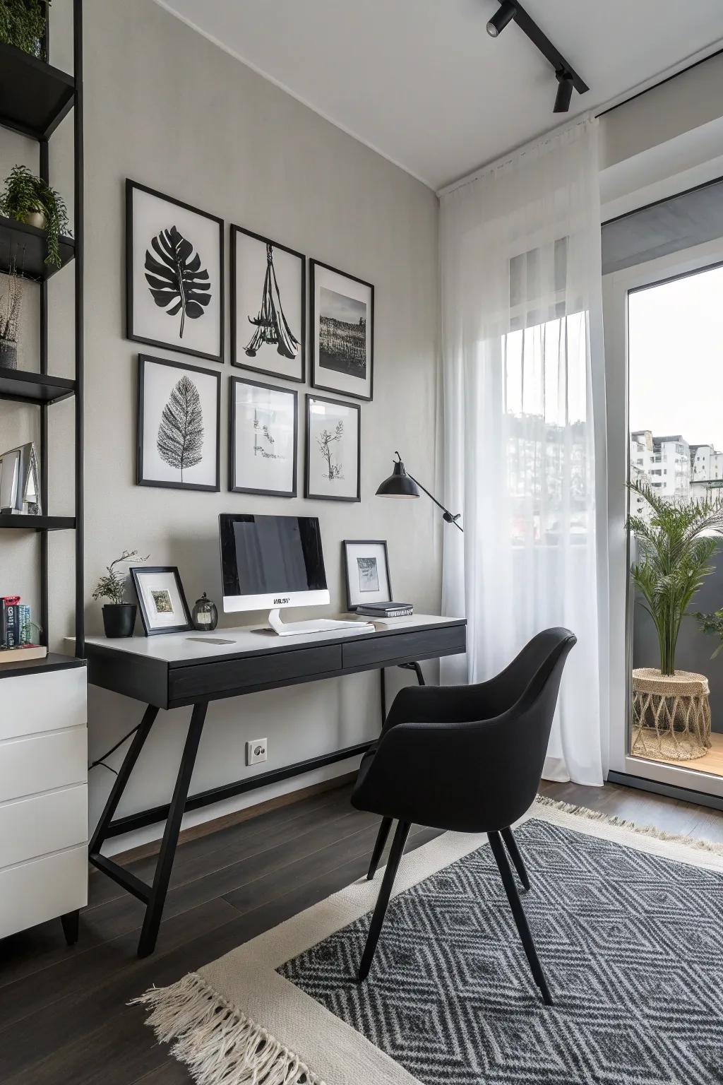 Single-color theme developing a polished office environment.