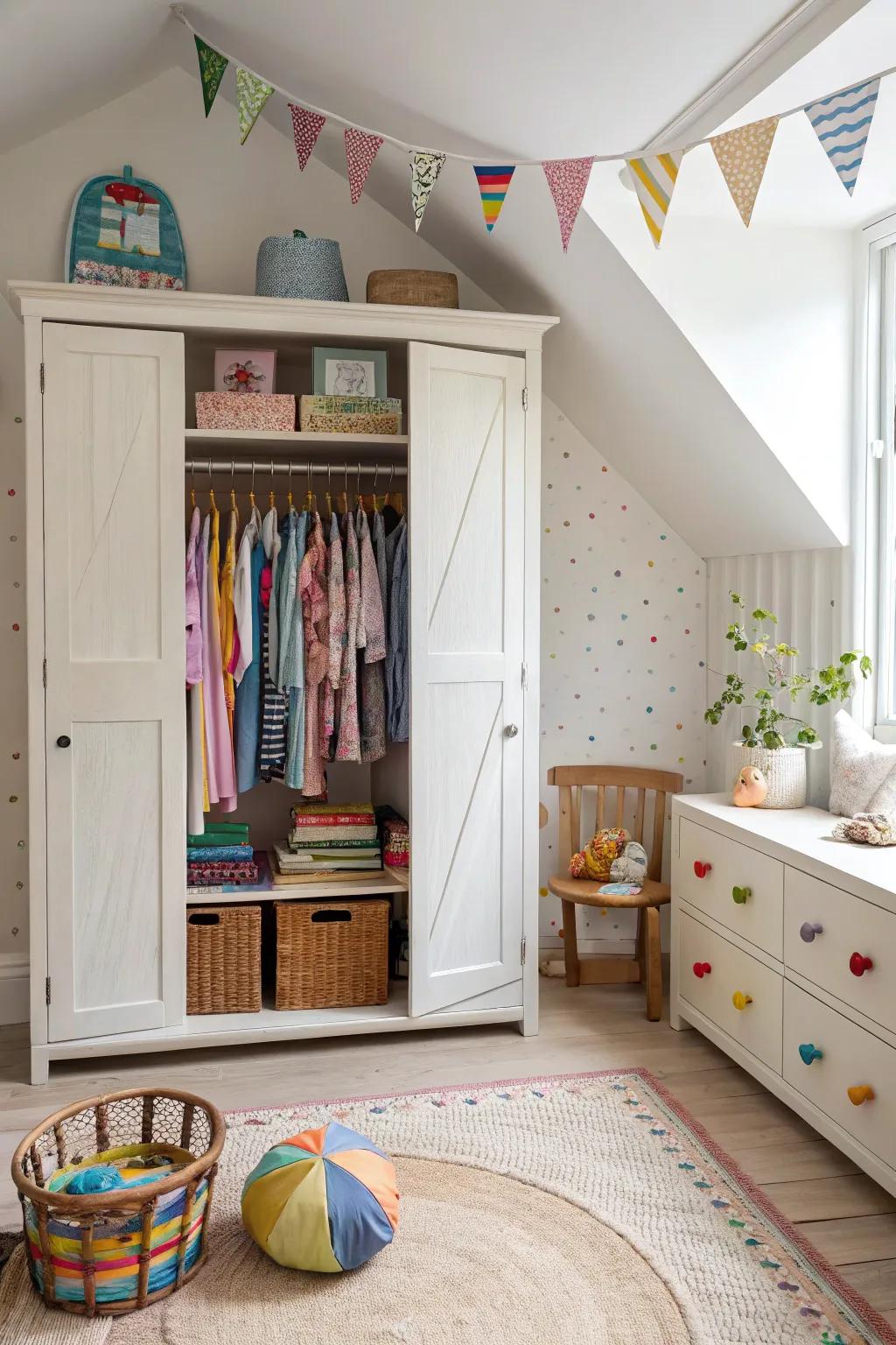 Accessible clothing storage supports independence.