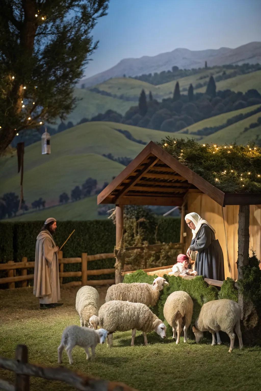 Shepherds and sheep introduce a rustic, countryside charm to your nativity.