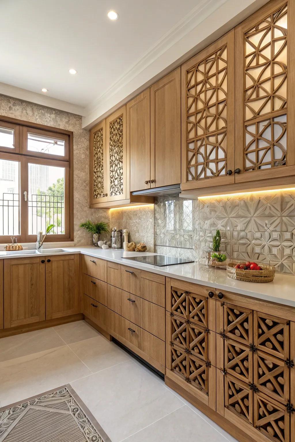 Geometric patterns contribute a modern twist.