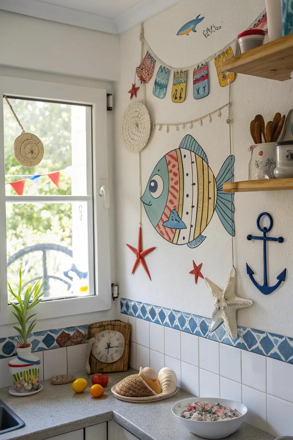Marine life art adds a playful and lively element to your decor.