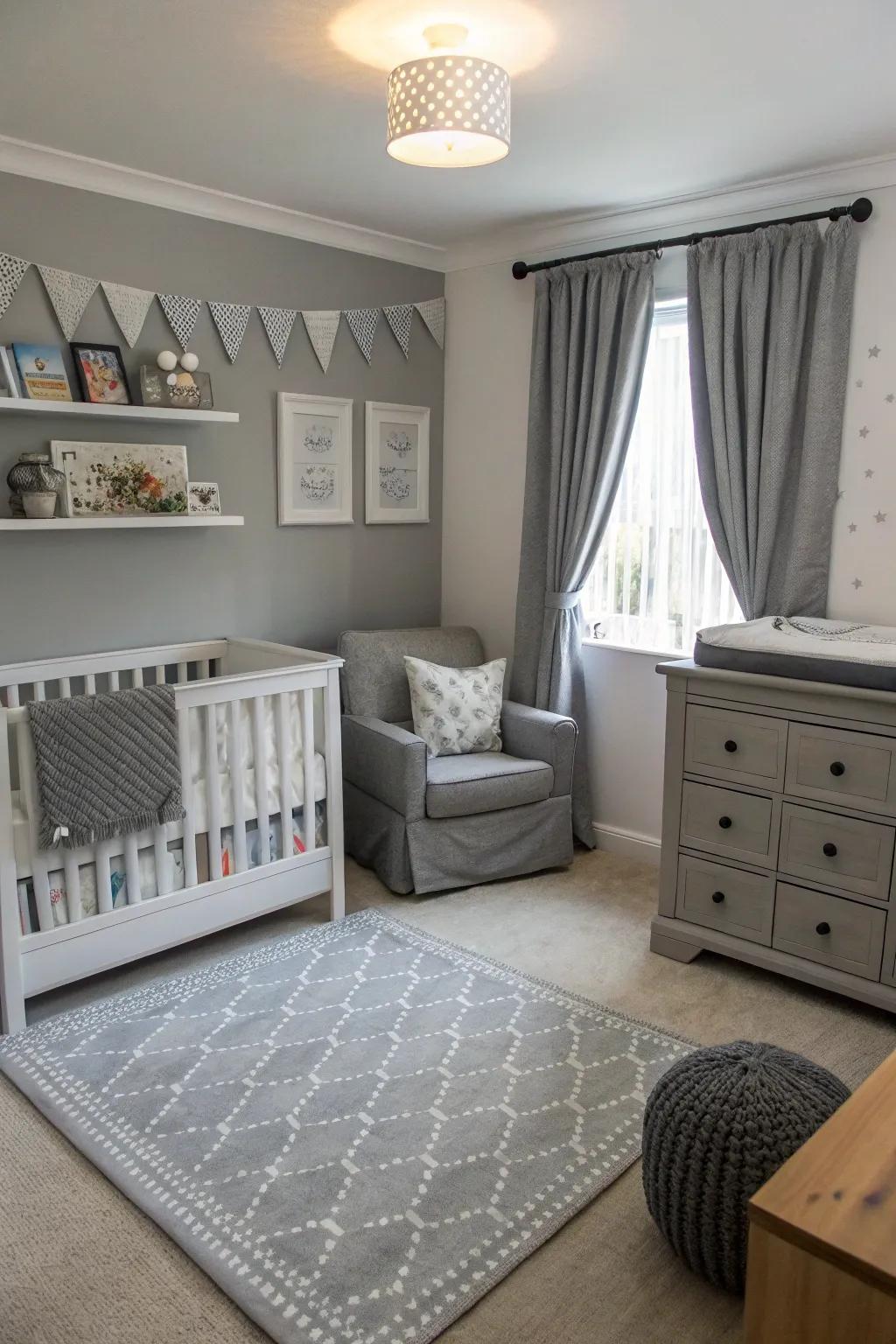 A nursery enhanced with single-tone sophistication.