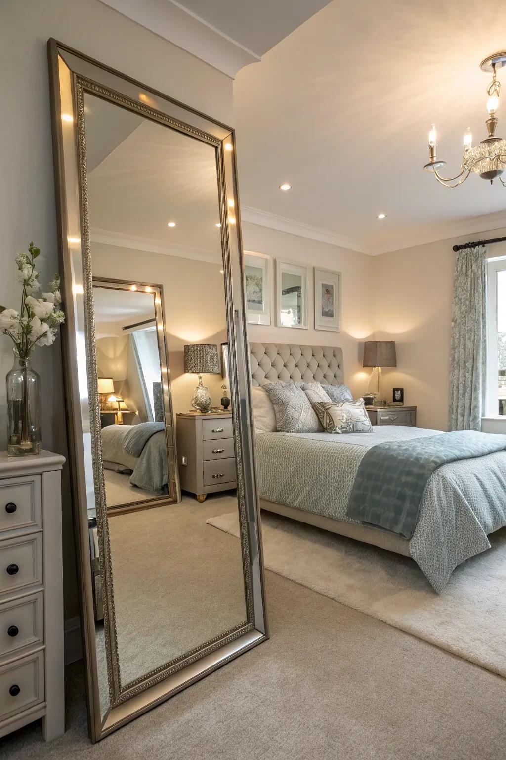 Reflectors can amplify both light and space within your bedroom.