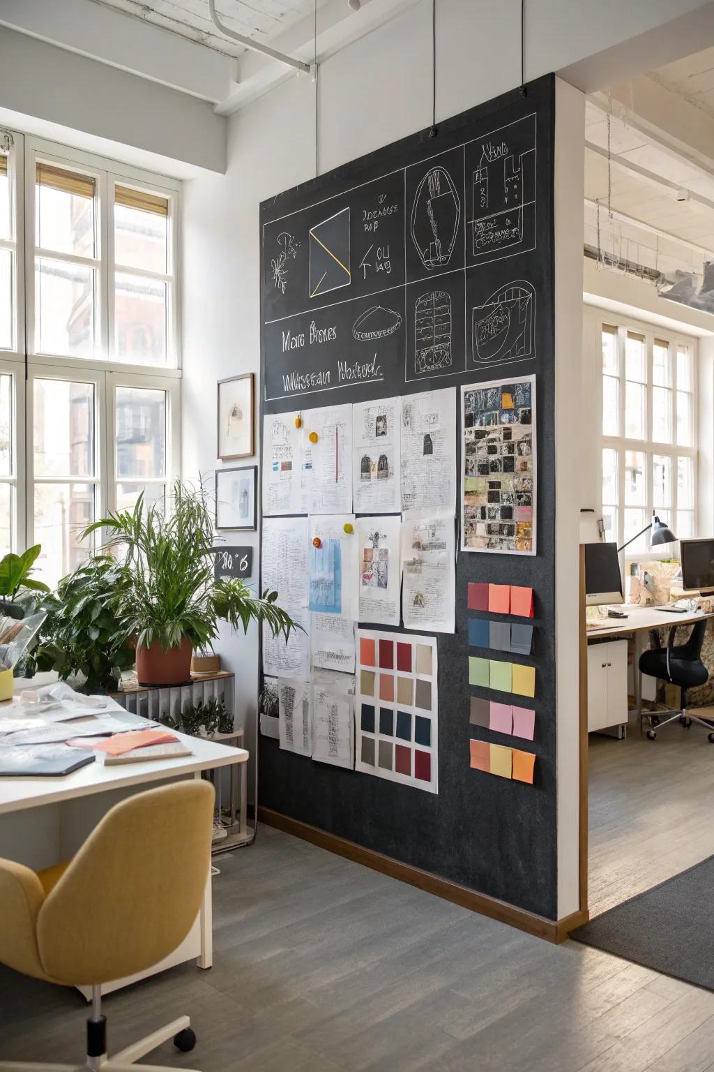 Inspire your imagination with a chalkboard mood collage.