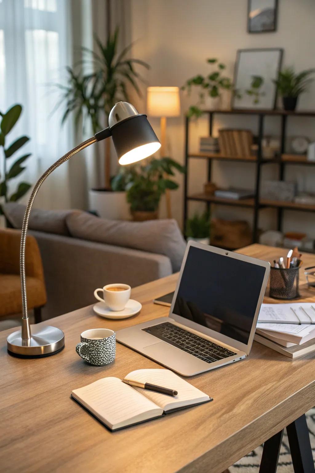 Adjust the atmosphere with gentle, customizable lighting.