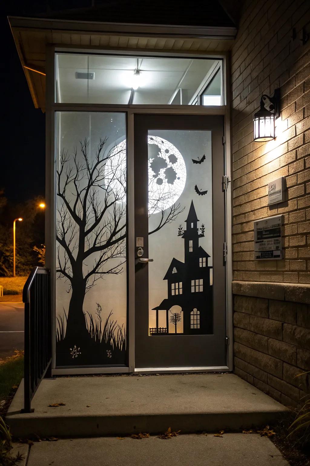 A haunted abode scene that animates Halloween.