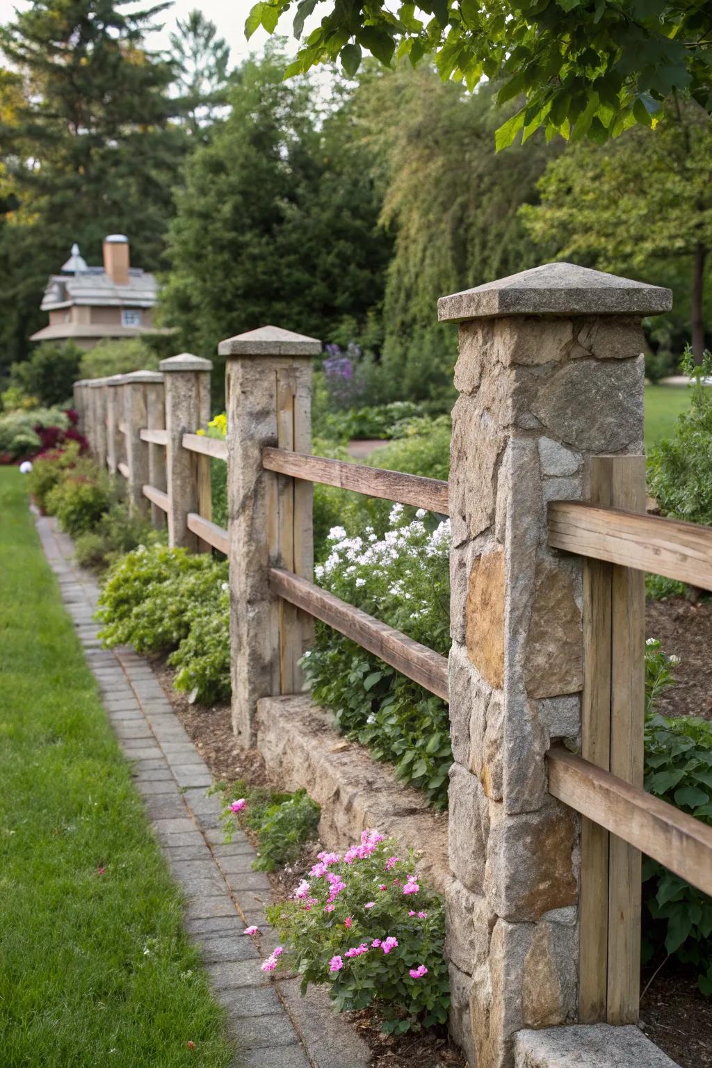 Achieve a personalized look by mixing materials in your fence design.