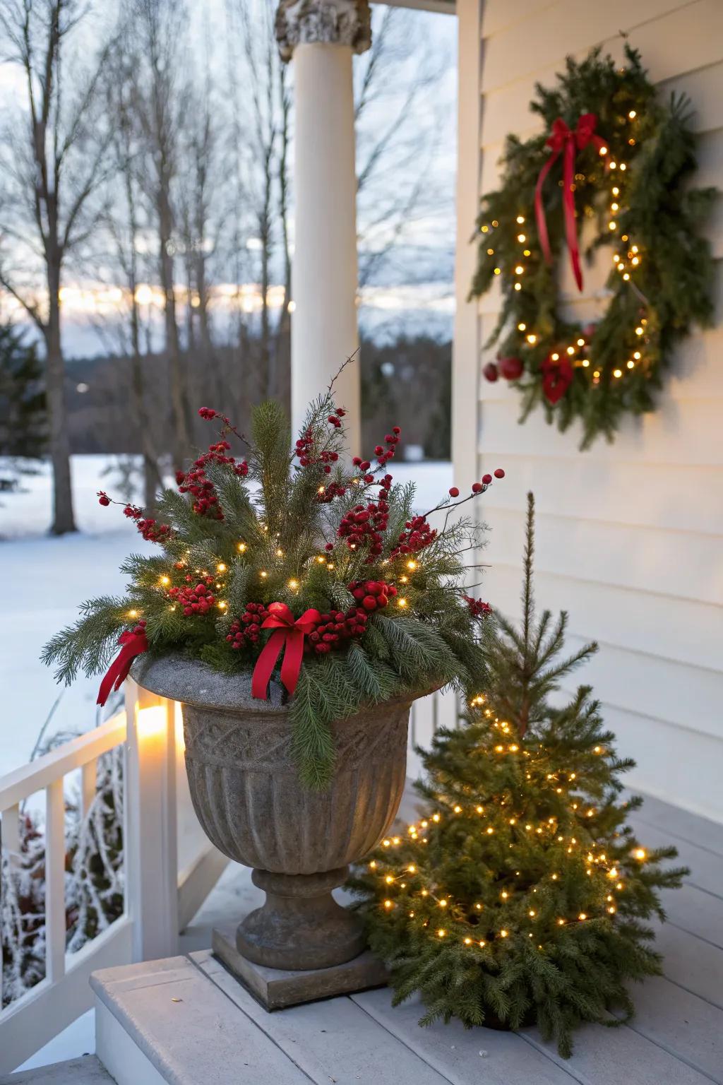 Winterberries bring a festive accent to any container.