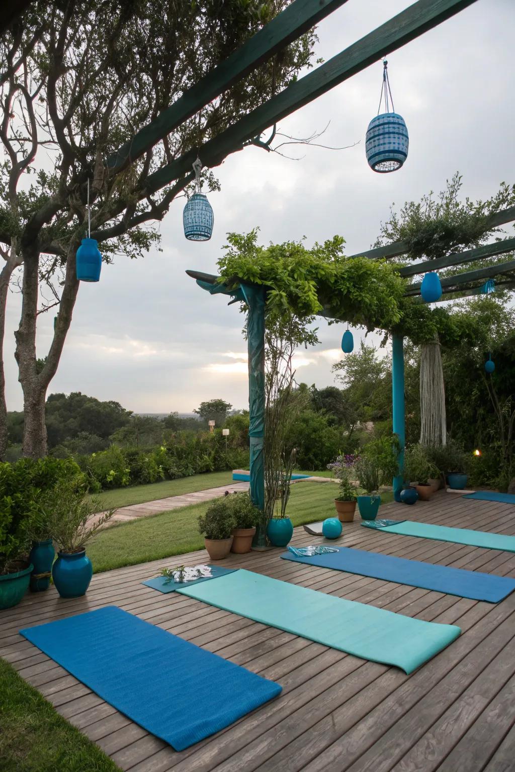 Calm colors soothe the senses and improve your yoga environment.