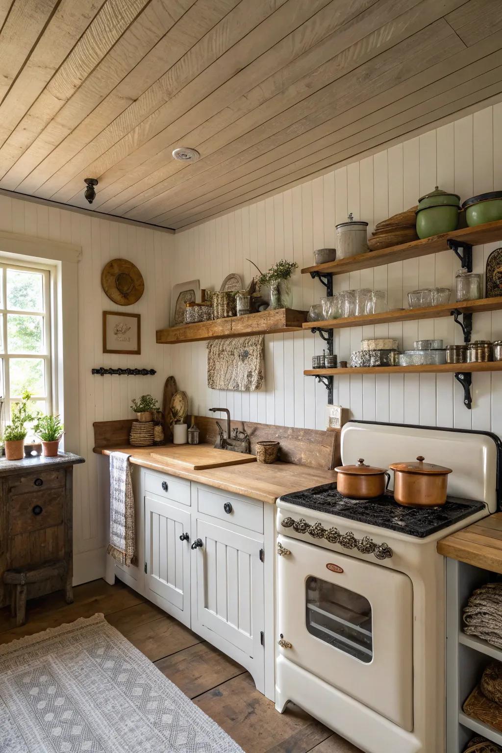 Grooved panels impart a traditional charm.