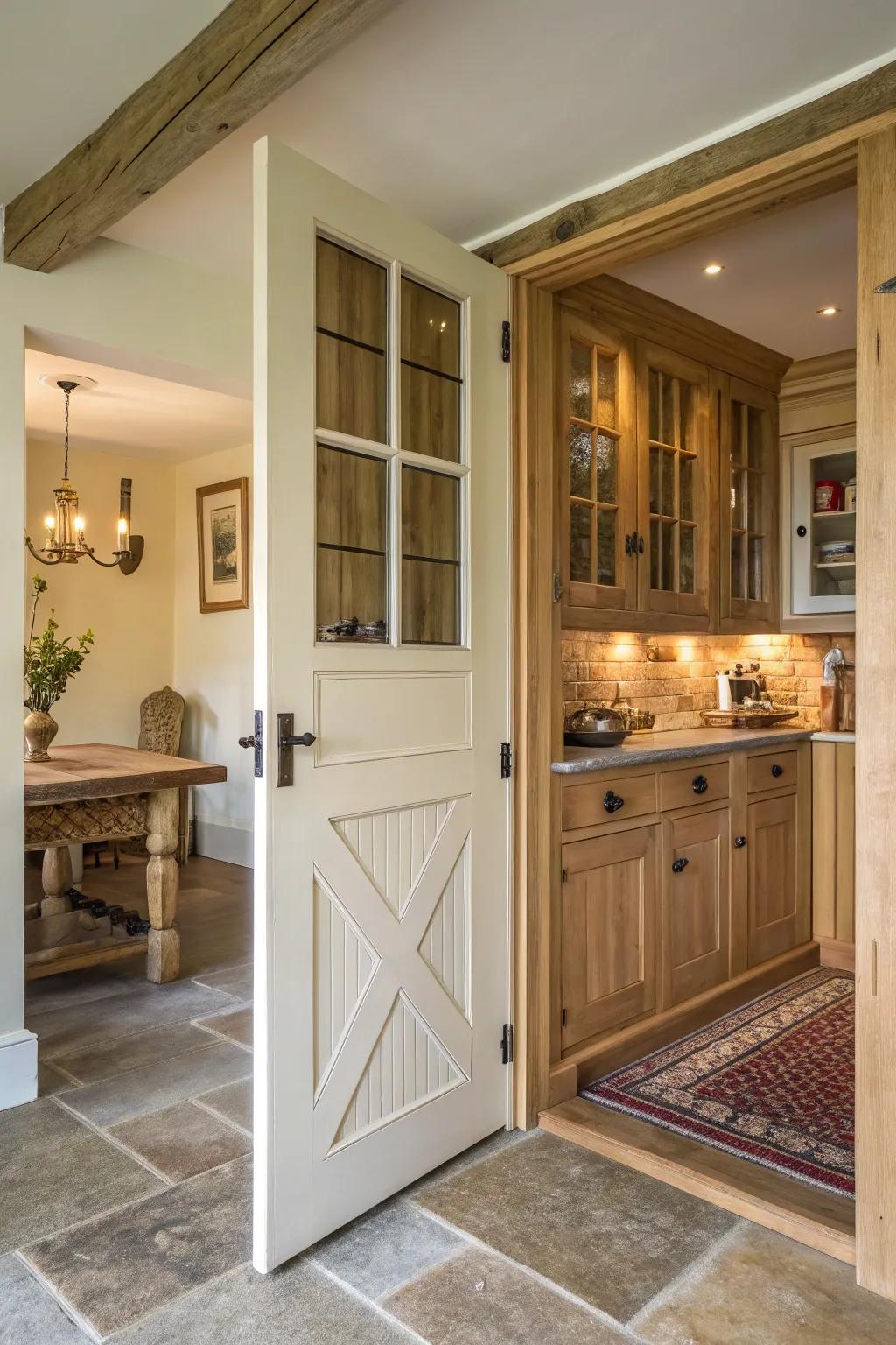Split-style doors enhance both charm and practicality in any kitchen.