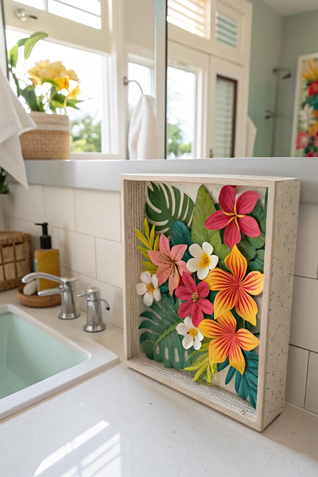 An island shadow box brings a vacation vibe to your space.