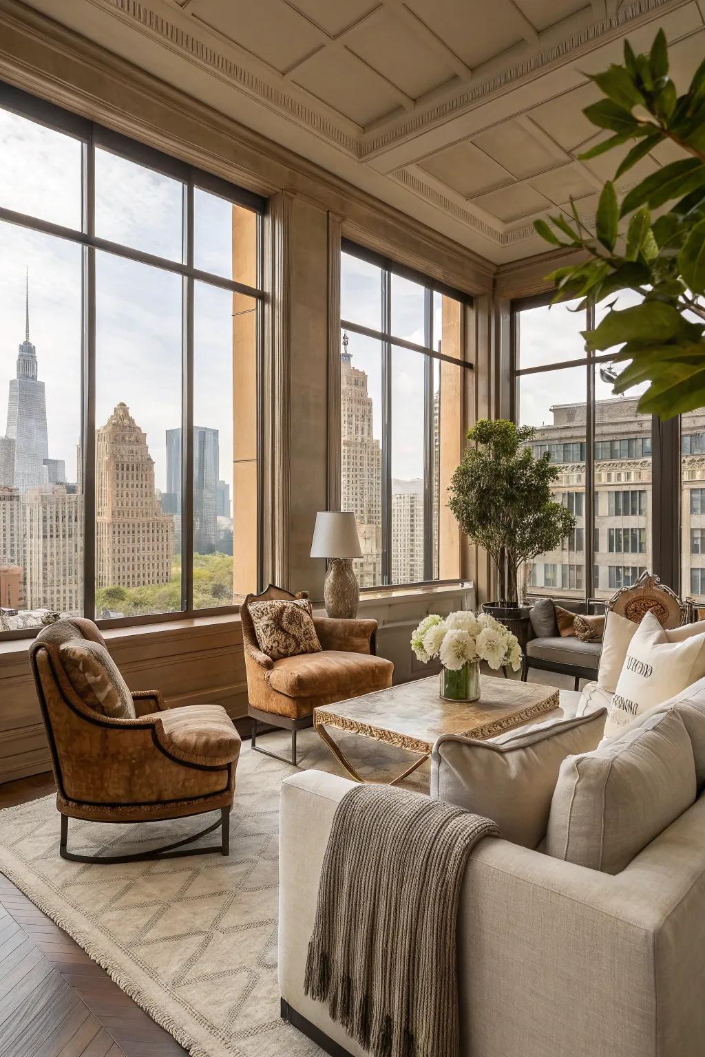 Neutral tones provide timeless elegance.