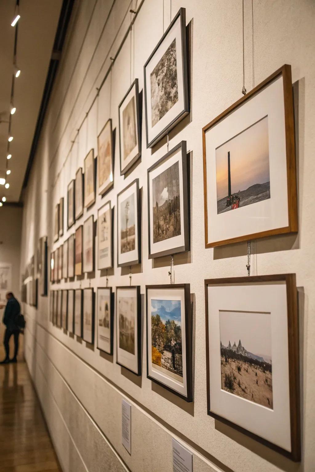 Suspended frames bring a modern and airy feel to your decor.