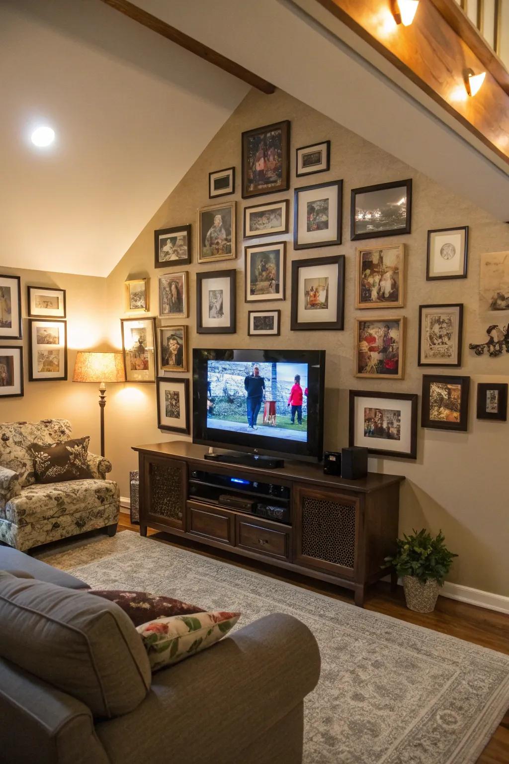 Incorporating the TV within a gallery wall.