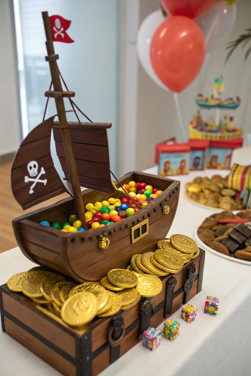 Amuse attendees through a buccaneer vessel snack show.