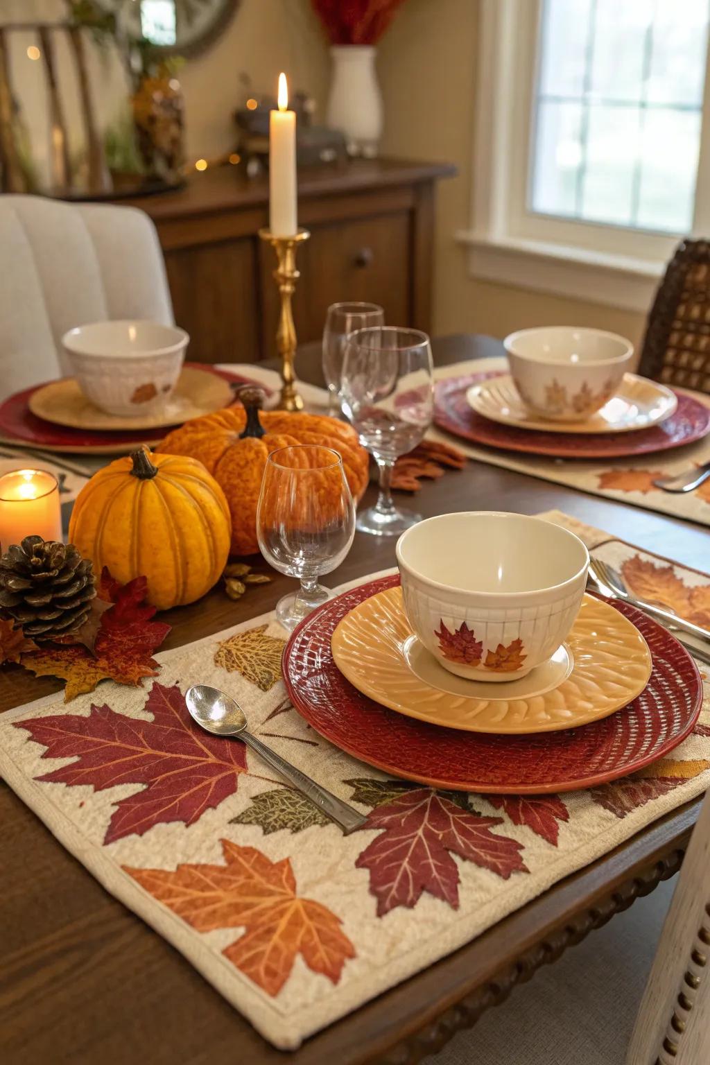 Seasonal placemats keep your dining space attuned to the time of year.