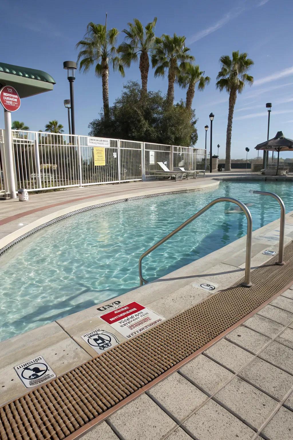 Non-slip coping ensures safety without sacrificing style.