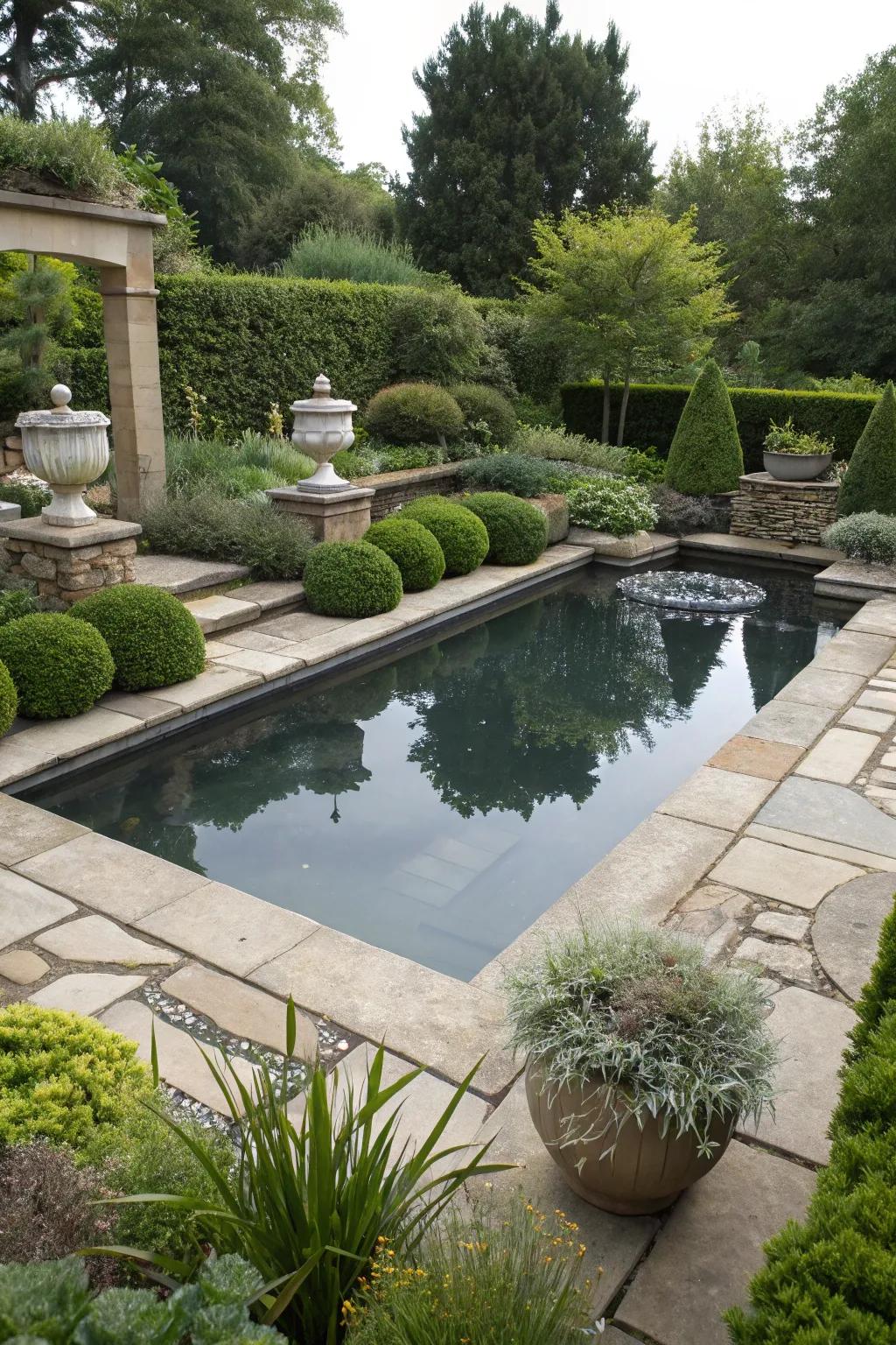 A pool pond with an elegant sunken design.