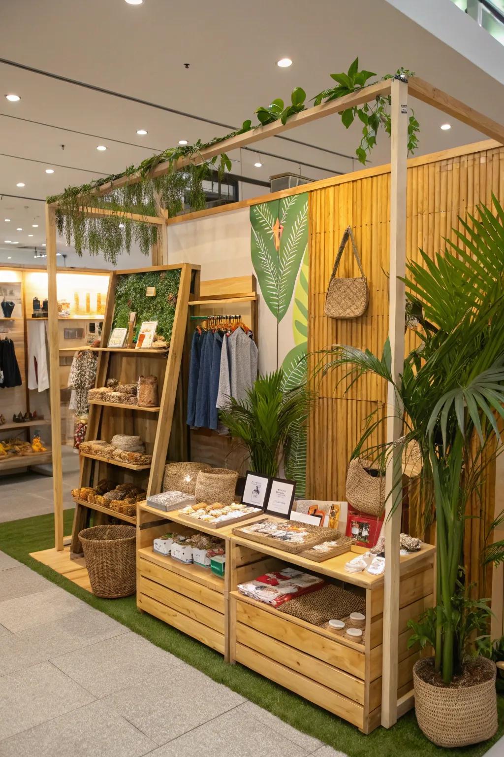 Eco-friendly materials add a touch of sustainability to stylish pop-up displays.