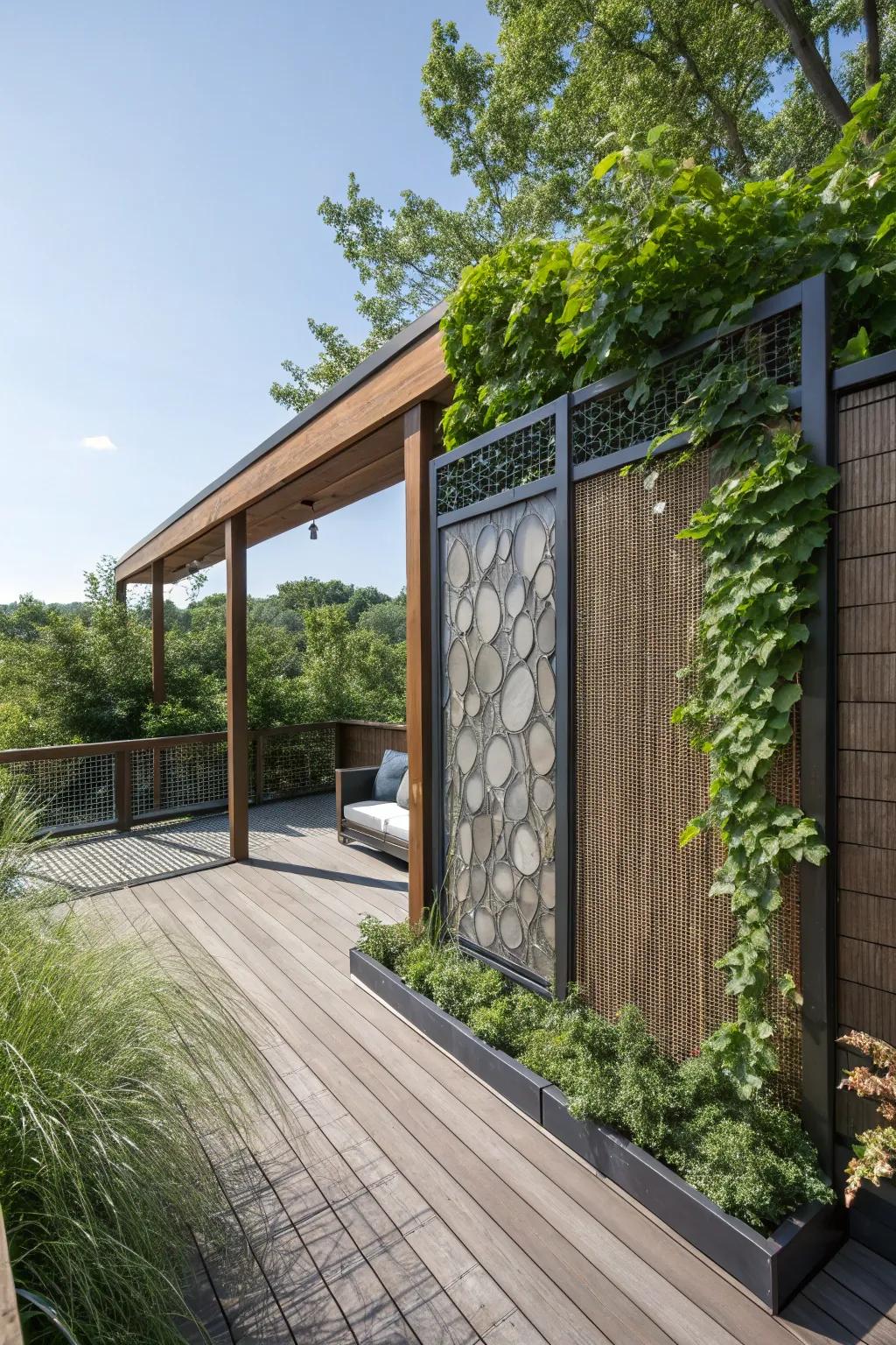 A solitude screen with blended substances infuses depth and intrigue into a deck.