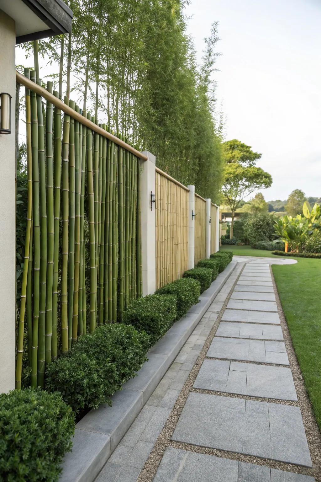 A bamboo screen offering a sustainable and stylish boundary solution.