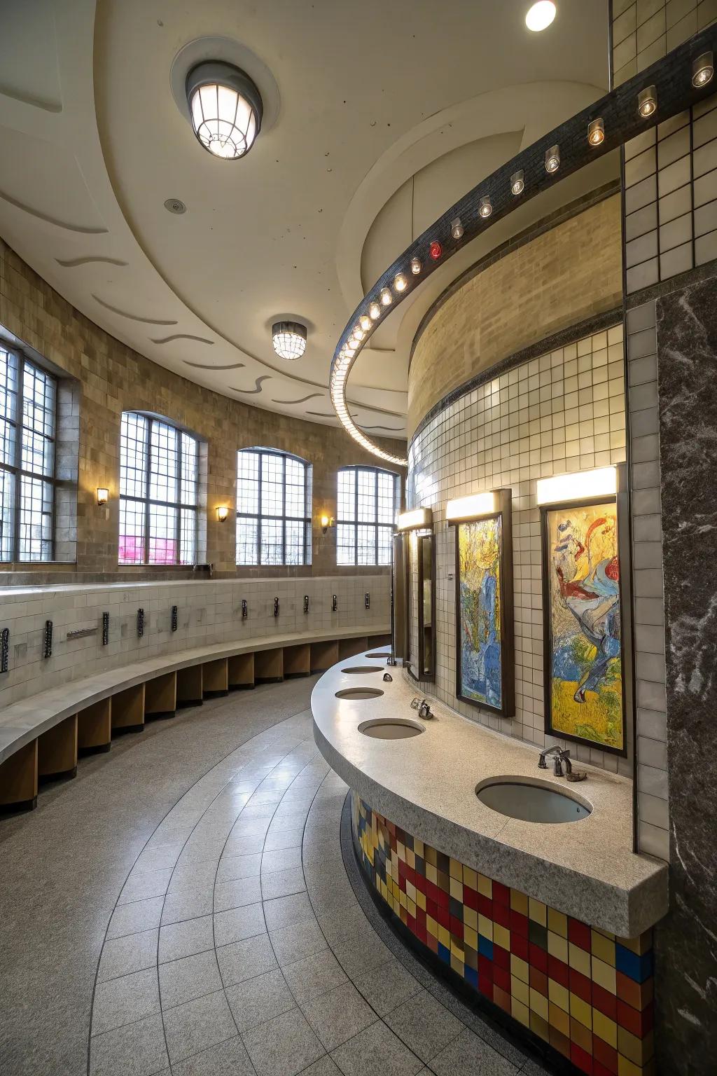 Unconventional forms can transform the design of shared restrooms.