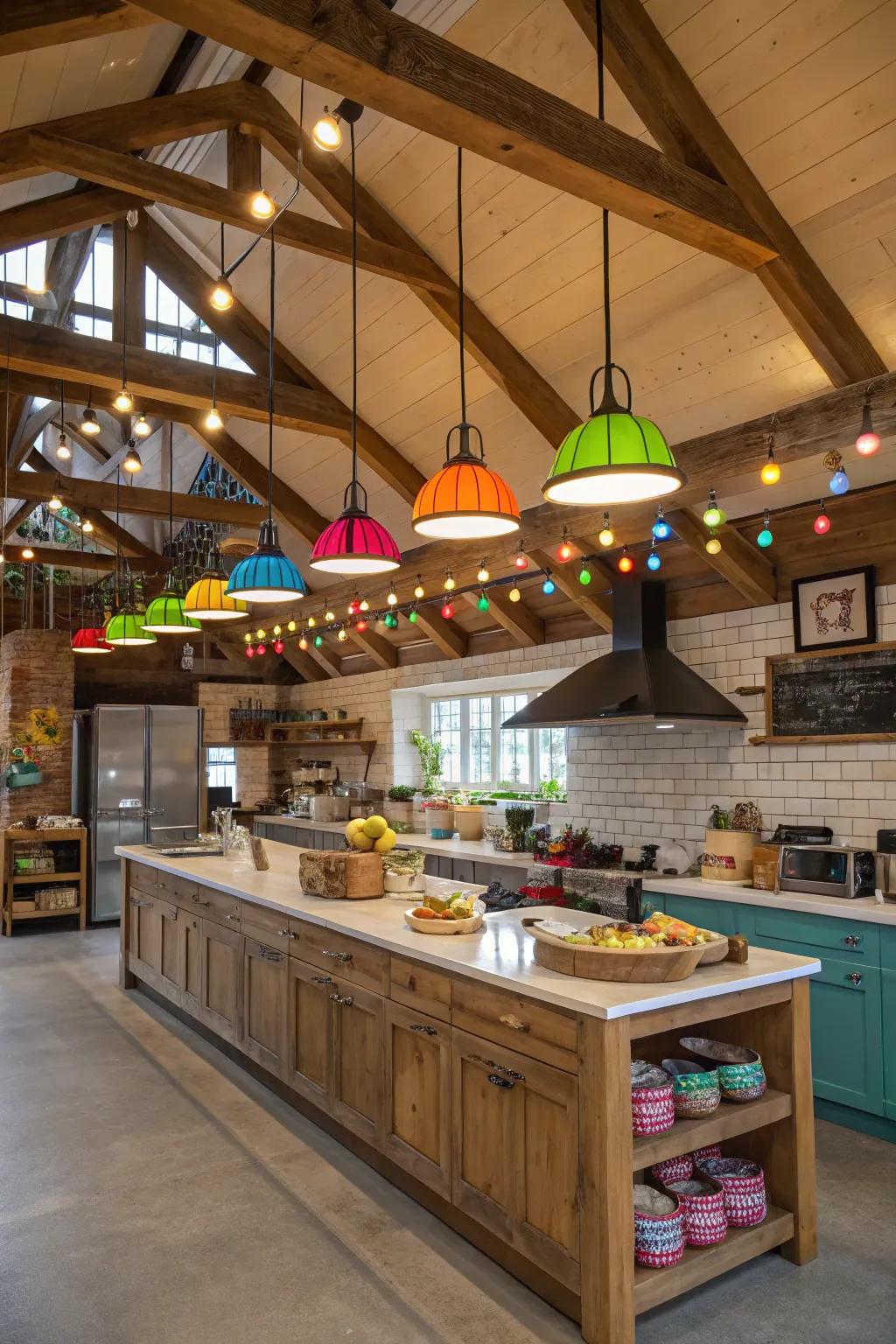 Bring vibrancy with contrasting lighting colors.