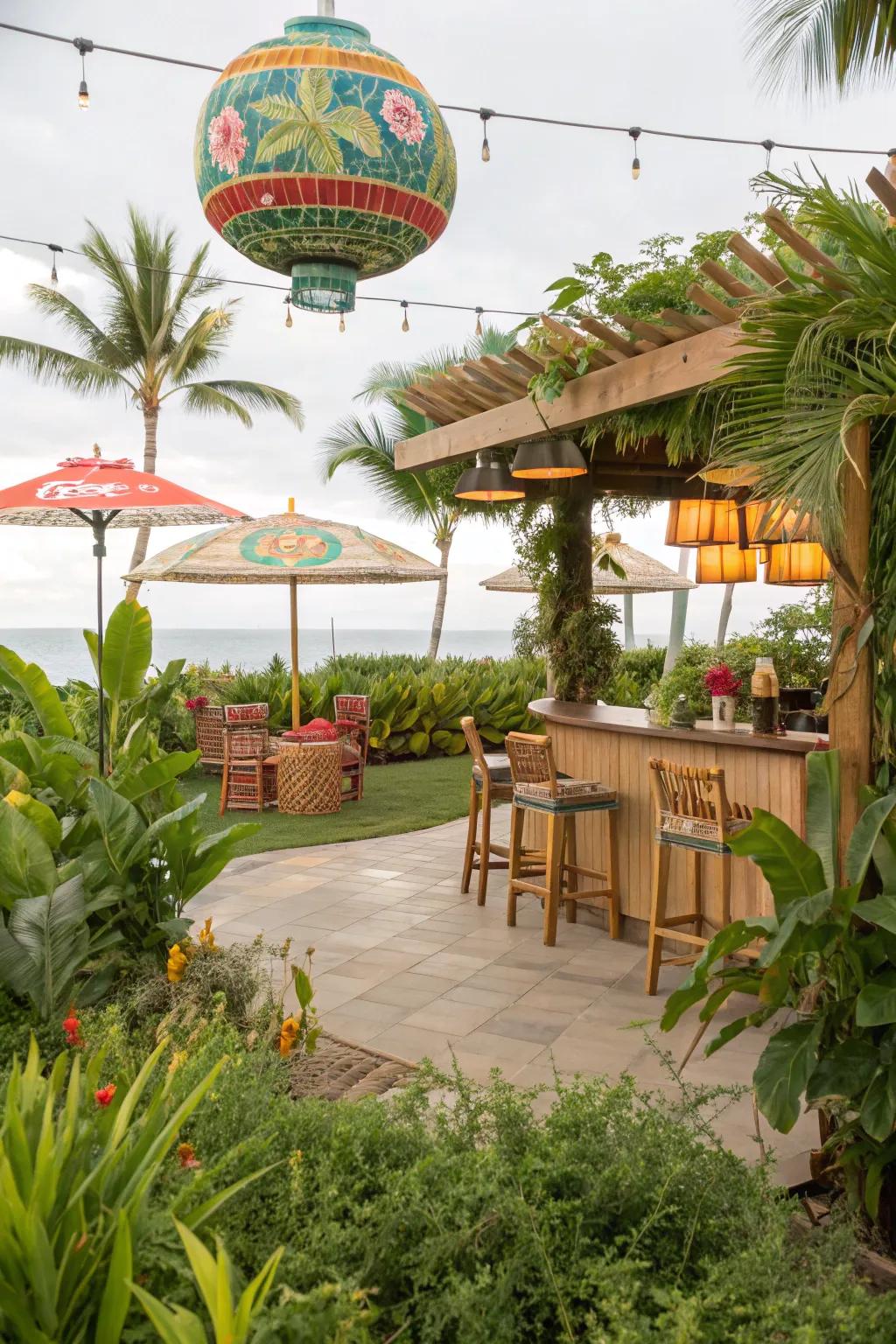 Tropical vibes for a lively and fun patio.