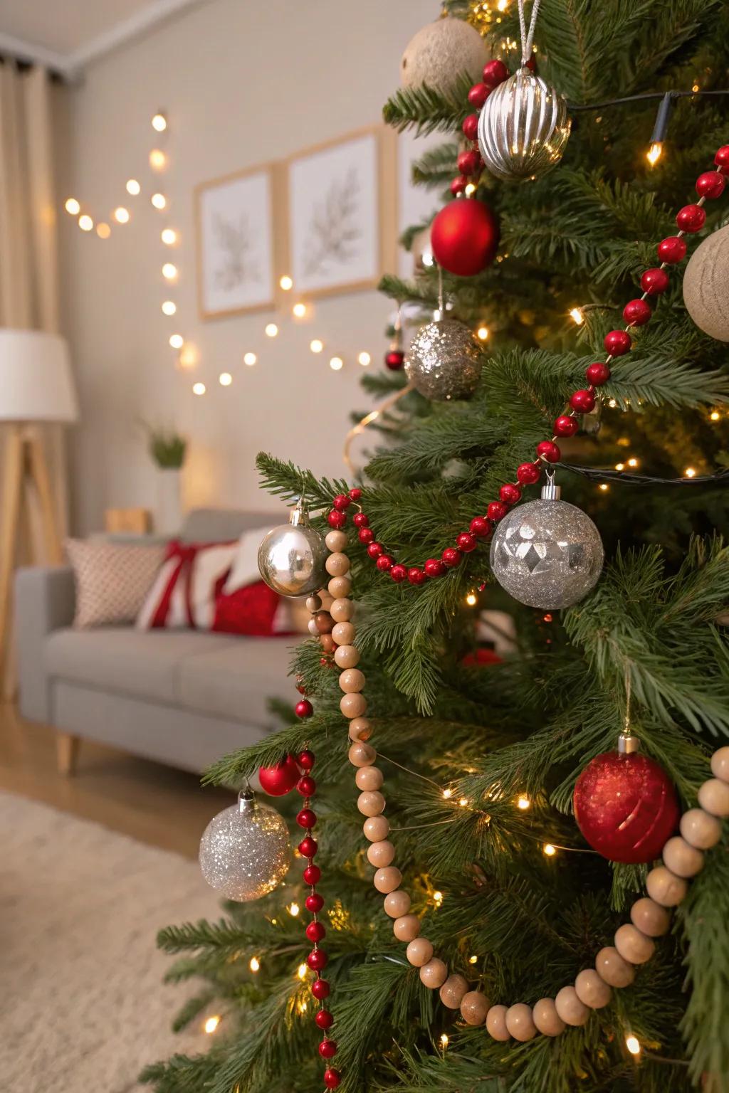 Timbered globules contribute texture and profundity to your tree.