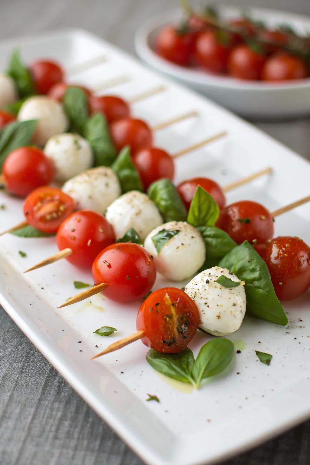 Cherry tomato sticks are a simple yet amazing party snack.