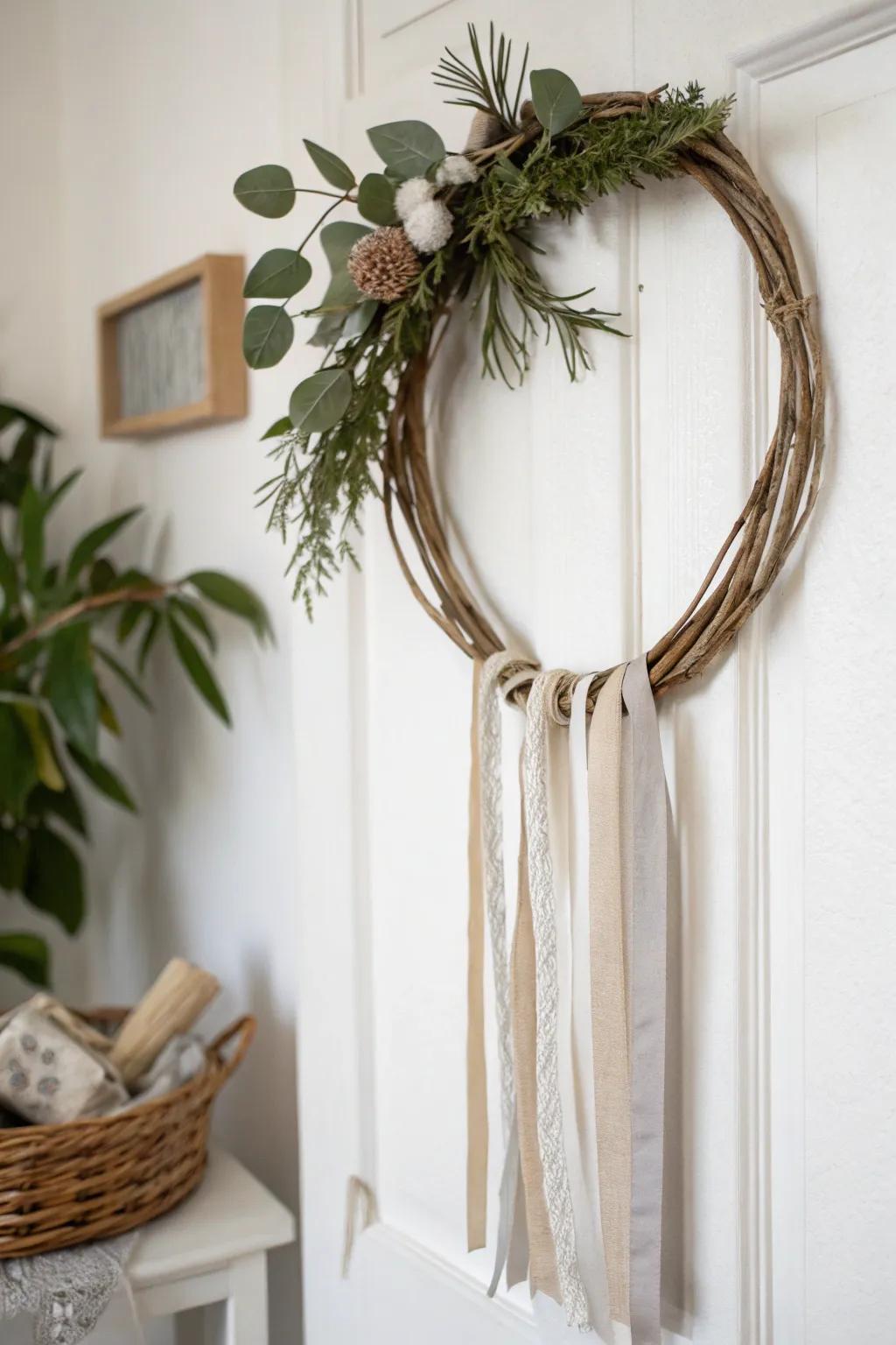 Achieve peacefulness through this minimalist zen wreath.