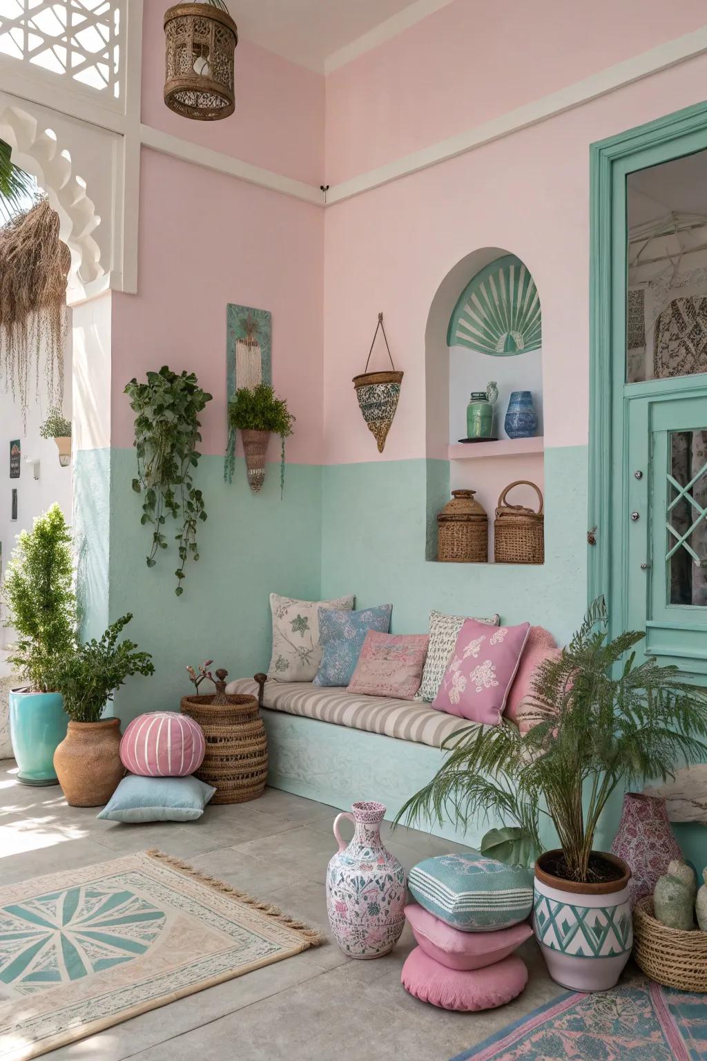 Light tone colors create a delicate and dreamy atmosphere.