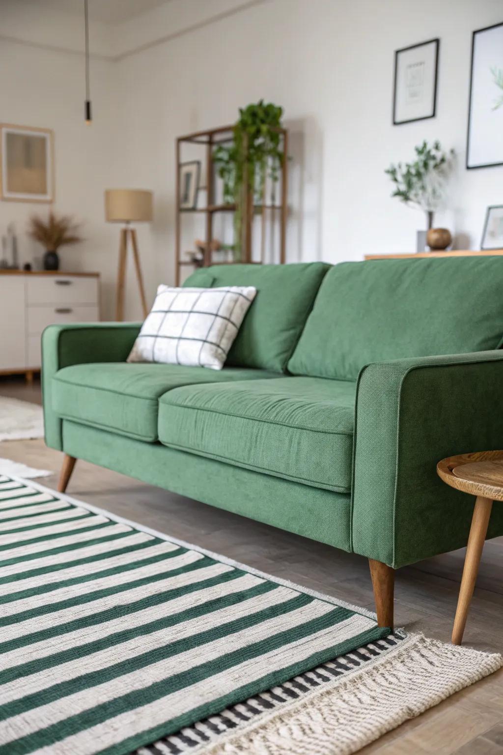 Lined rugs offer a sleek and simple look.