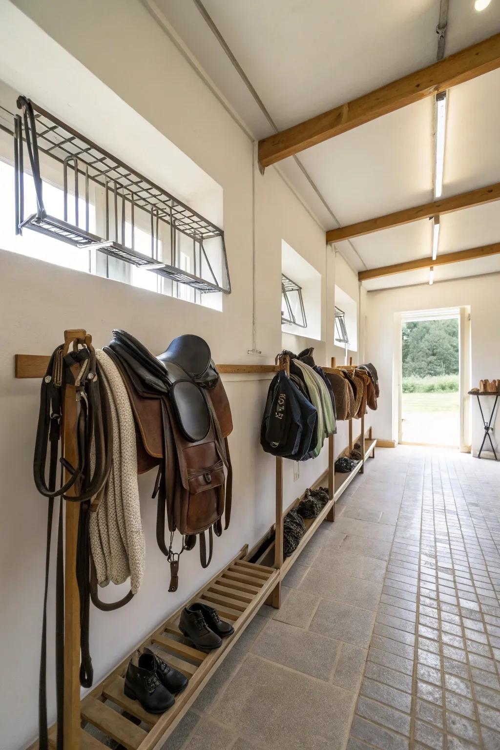 Minimalist supports keep your area open and airy.