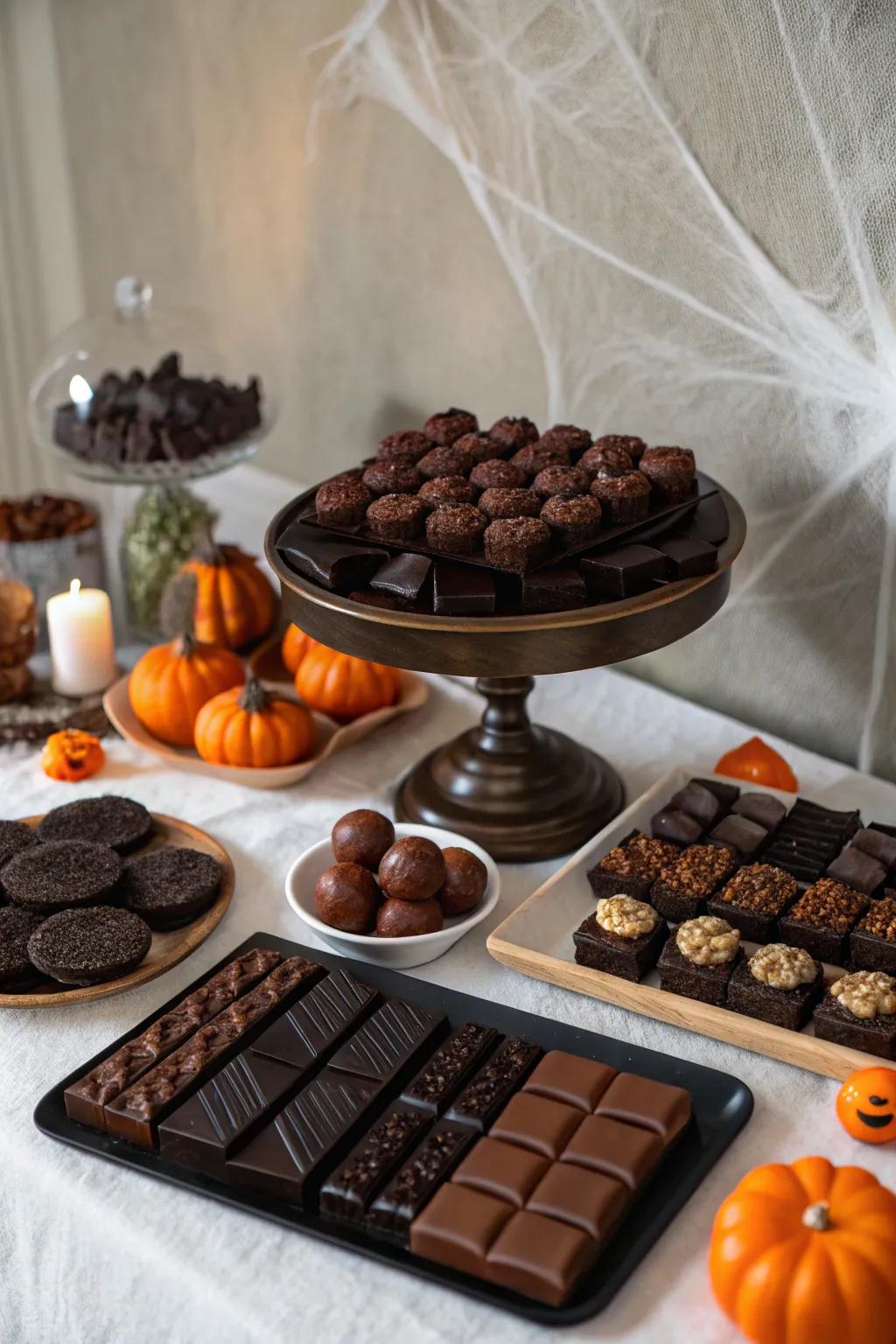 Bittersweet chocolate indulgences are a refined accent.