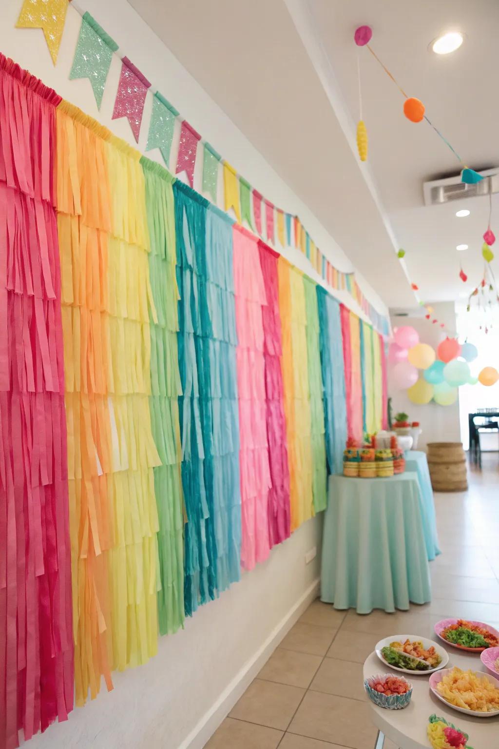 Paper hangings give texture and festivity to your selfies.