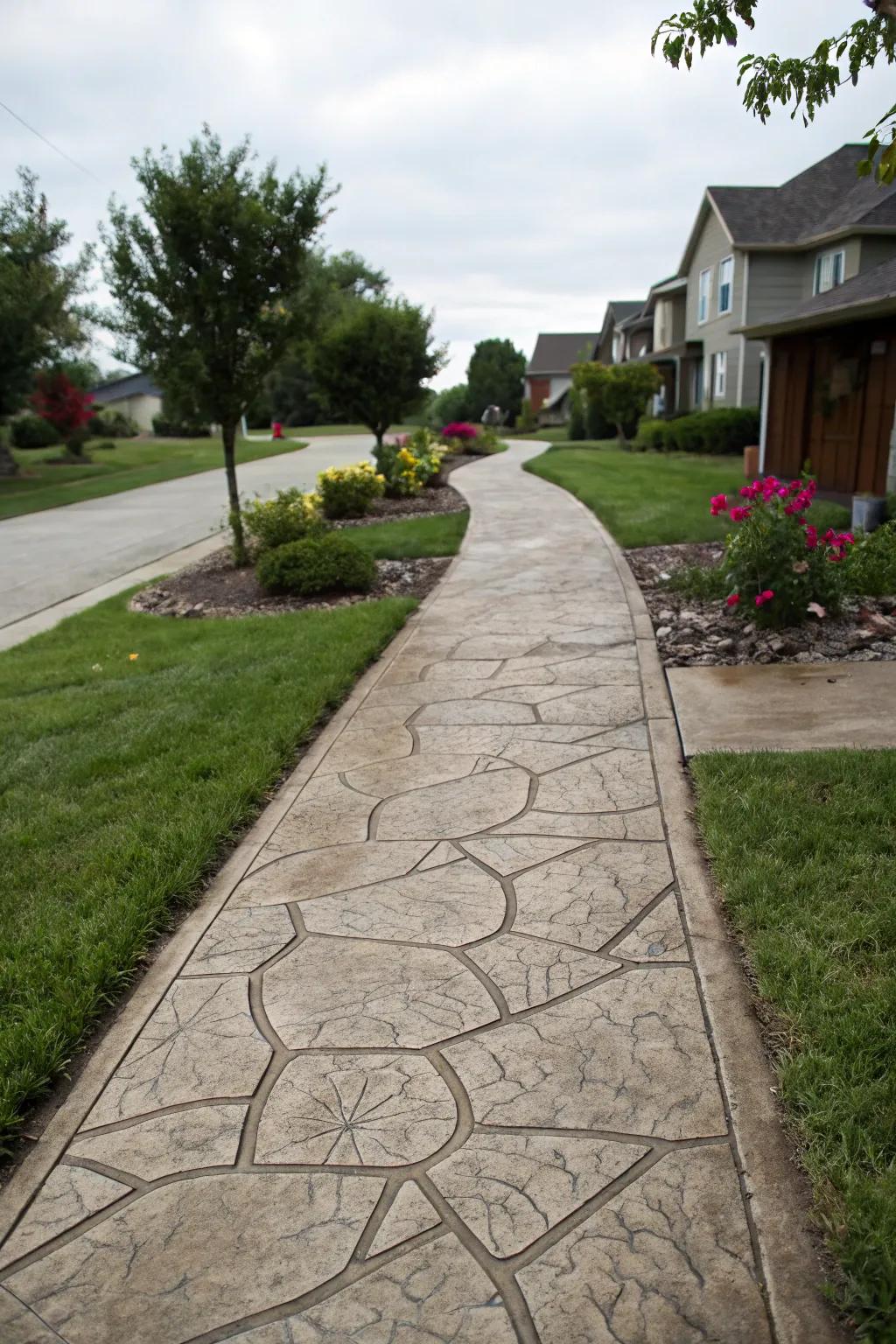 Imprinted concrete provides a high-end visual with individualized designs.