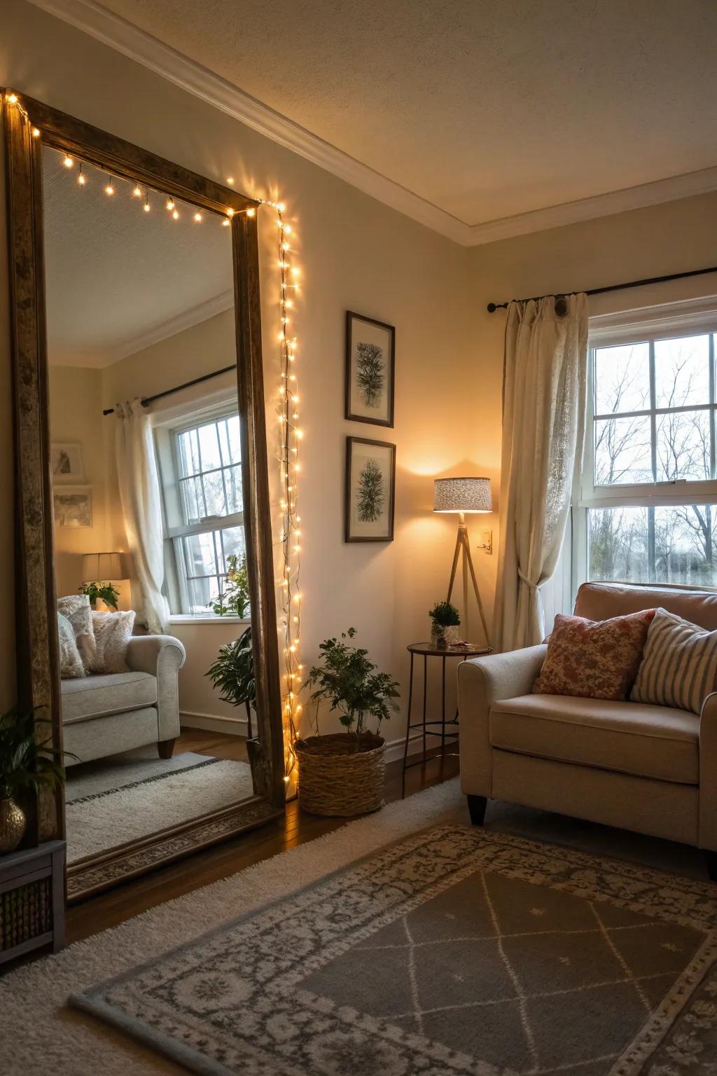 Mirrors add light and create the illusion of space.