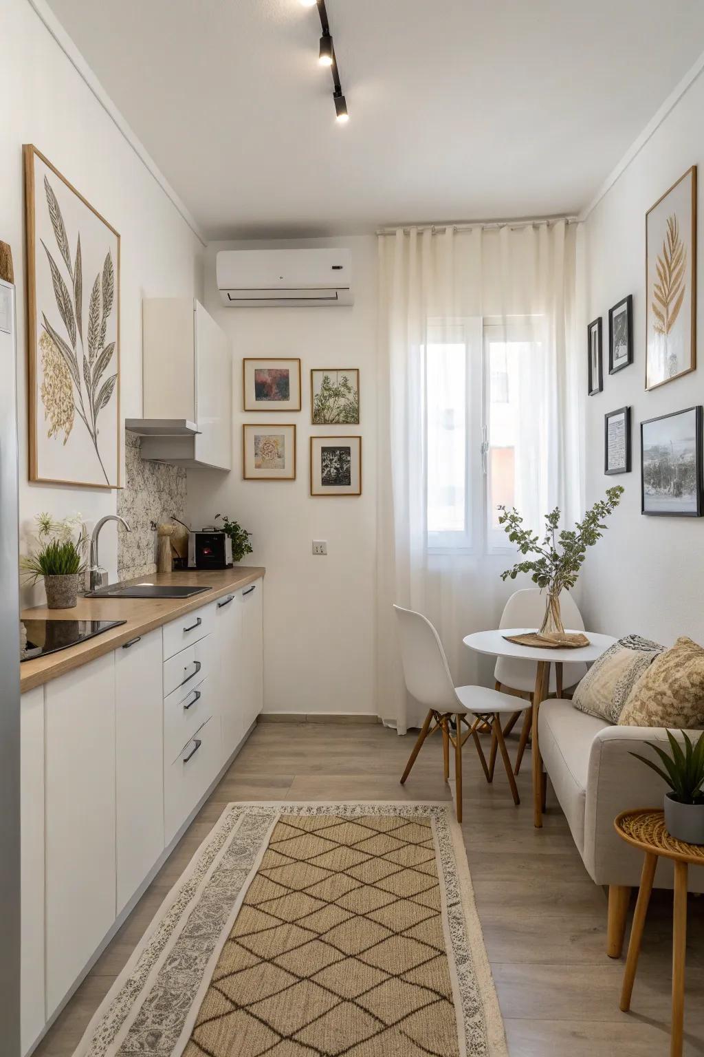 Simple artistry keeps the space feeling open and modern.
