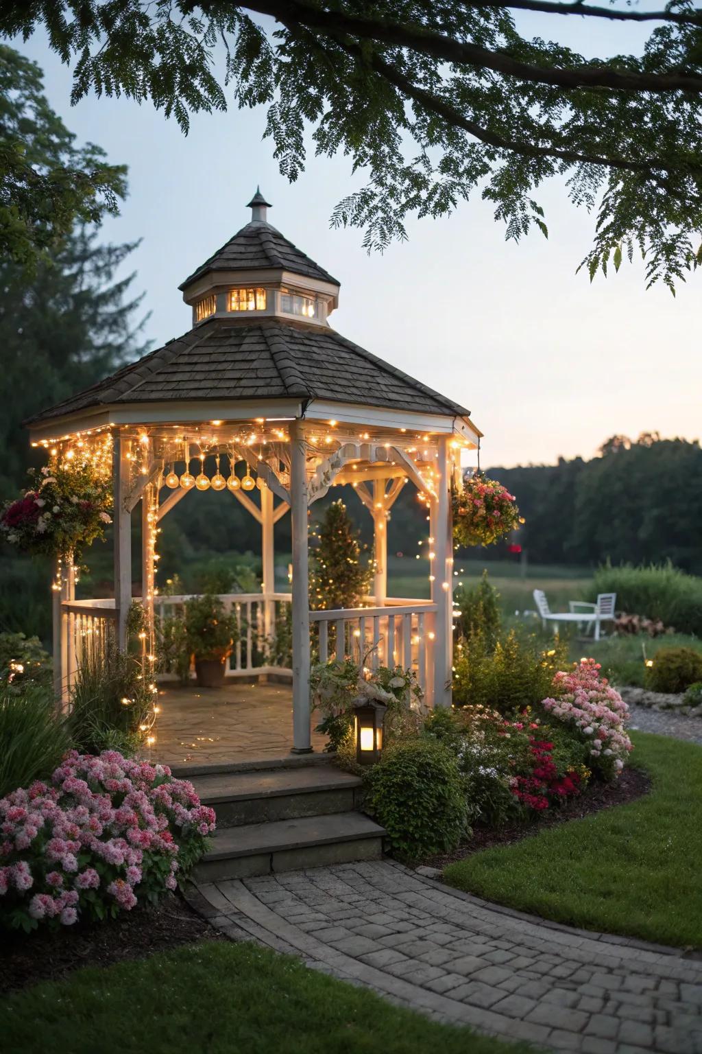Enchanting fairy lights add a magical touch.