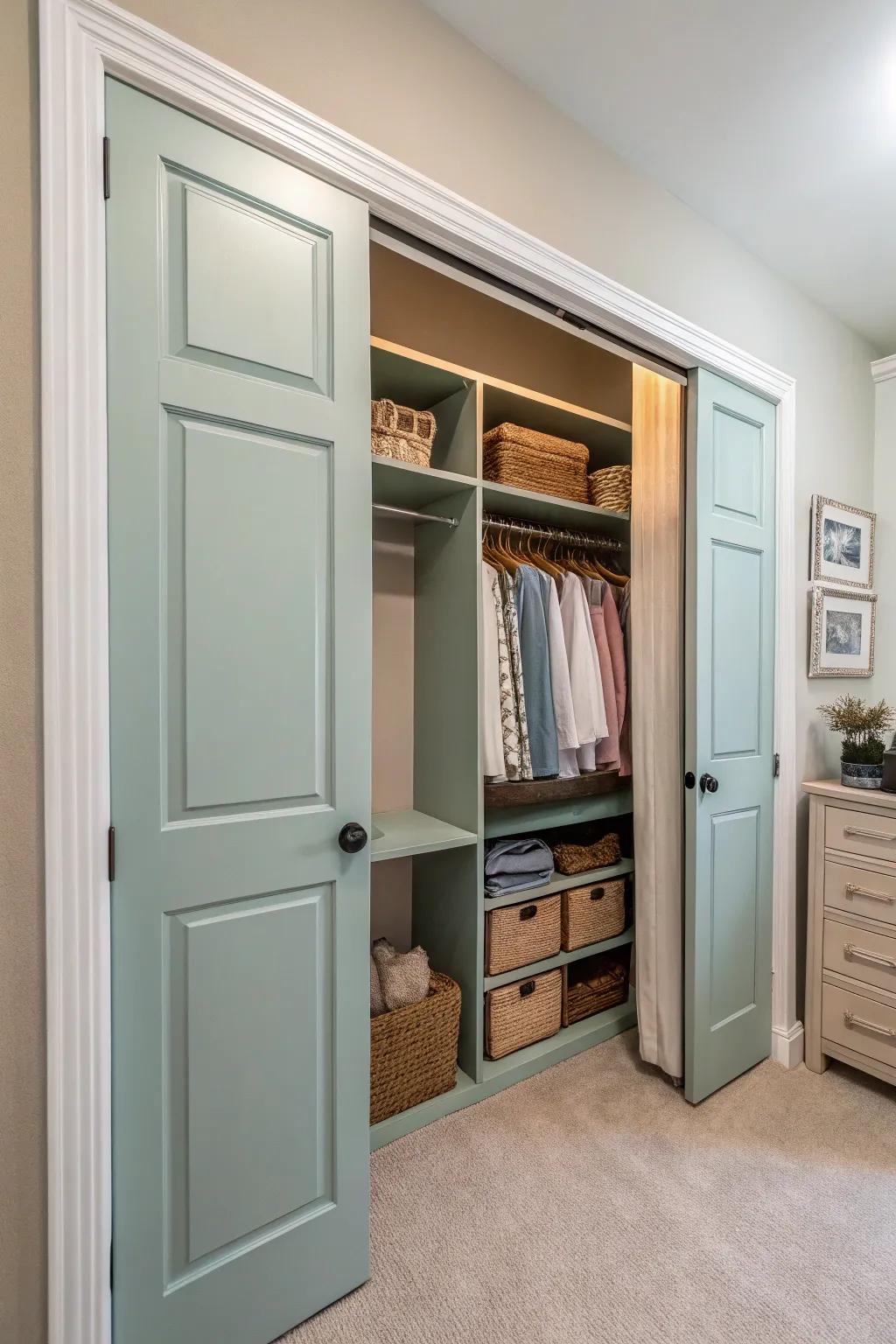 Matching finish creates a seamless, spacious feel.