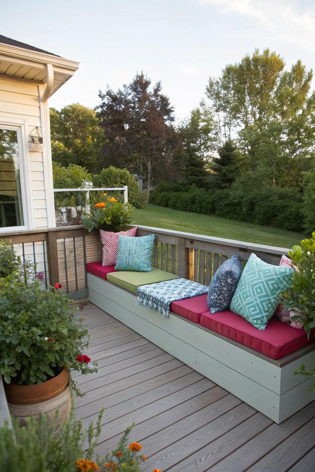 Built-in seating offers functionality and a sleek design.