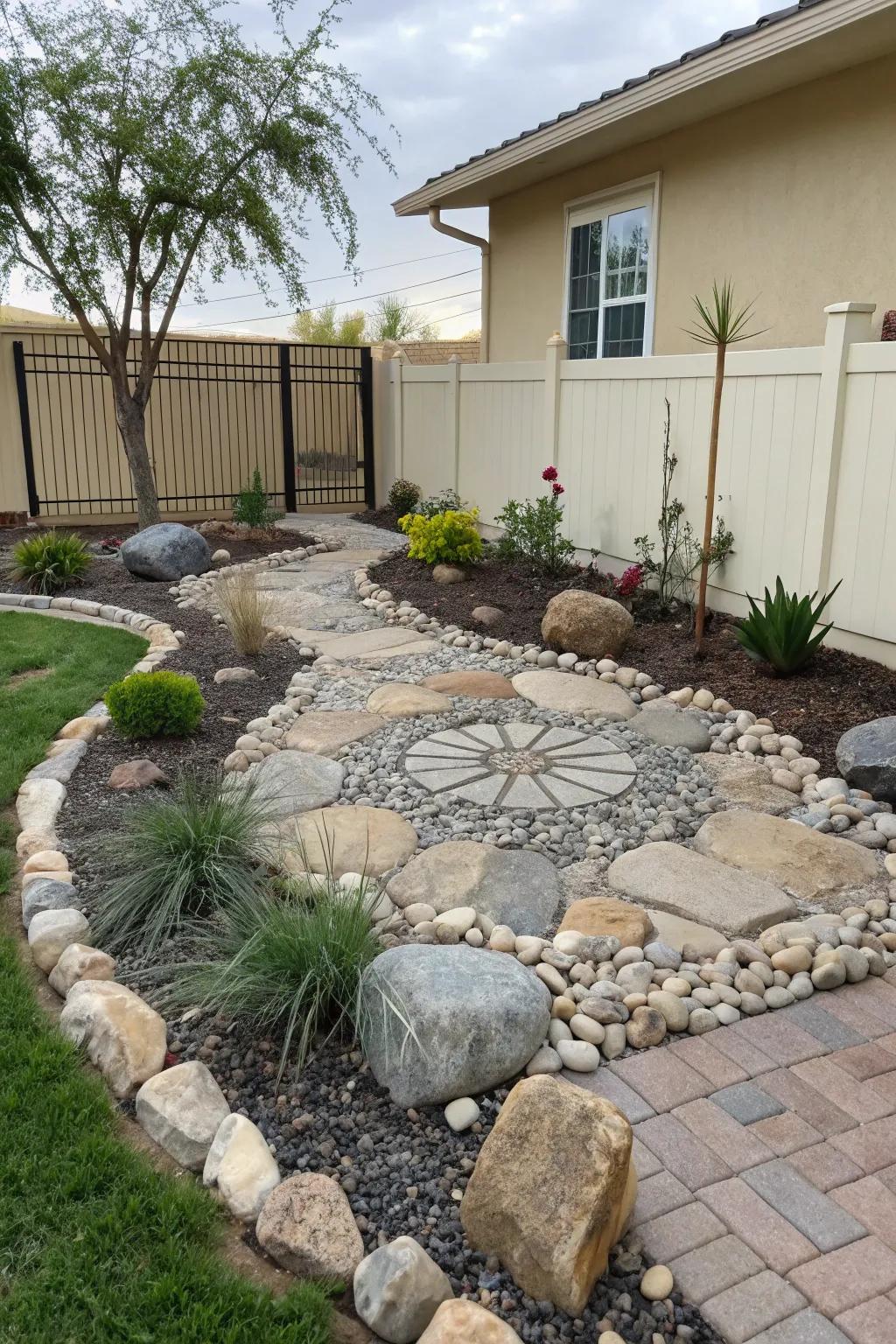 Stones make for simple, attractive focal points.