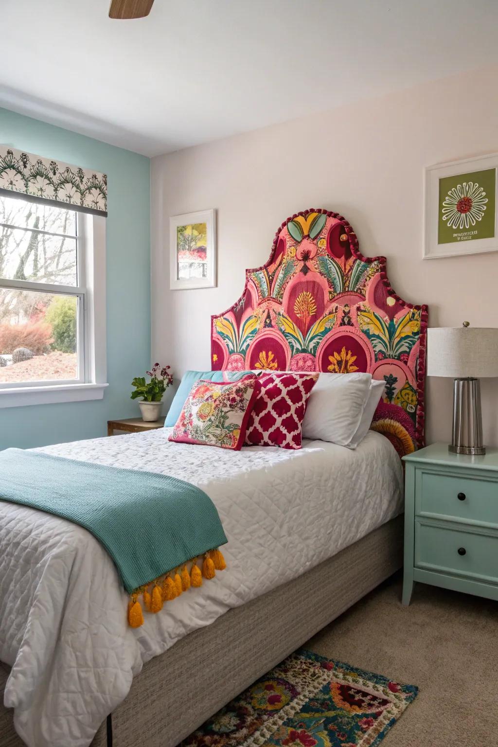 A headboard adds emphasis and style.
