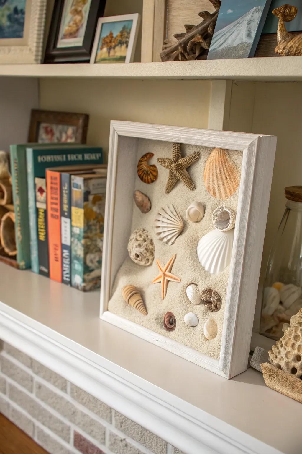 Capture the essence of the sea through an ocean-themed shadow box.