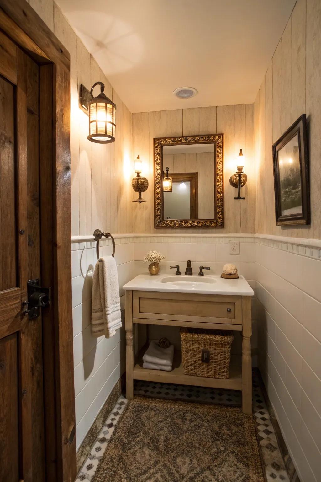 Subdued lighting enhances warmth and allure.