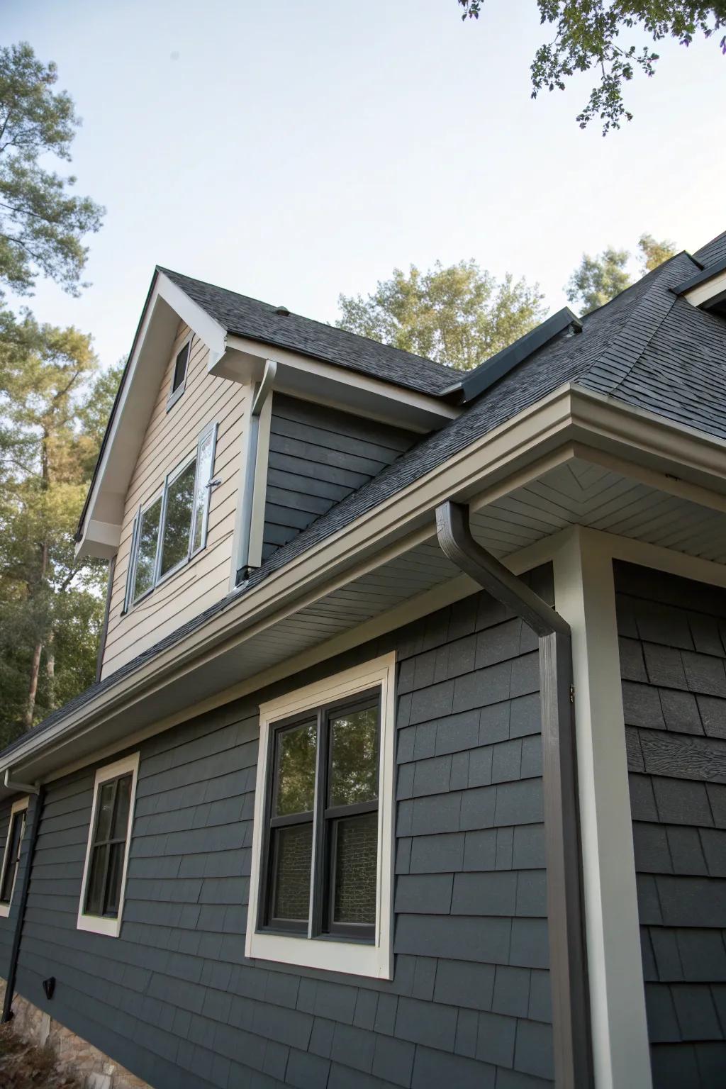 Dark ash soffit and fascia for a dramatic modern touch.